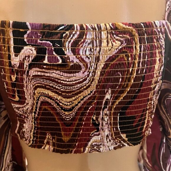 O.L.M. Size XL. Shirring Back. Long Raglan Sleeve. Ruffle. Halter. Zip. B110 - Picture 3 of 5